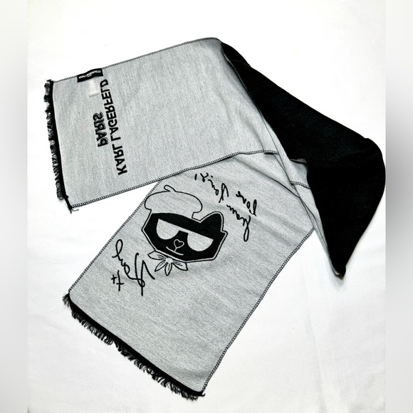 SCARF CHOUPETTE AND KRYSTAL EIFFEL MUFFLER SCARF Unisex black/grey embellished - Picture 9 of 13